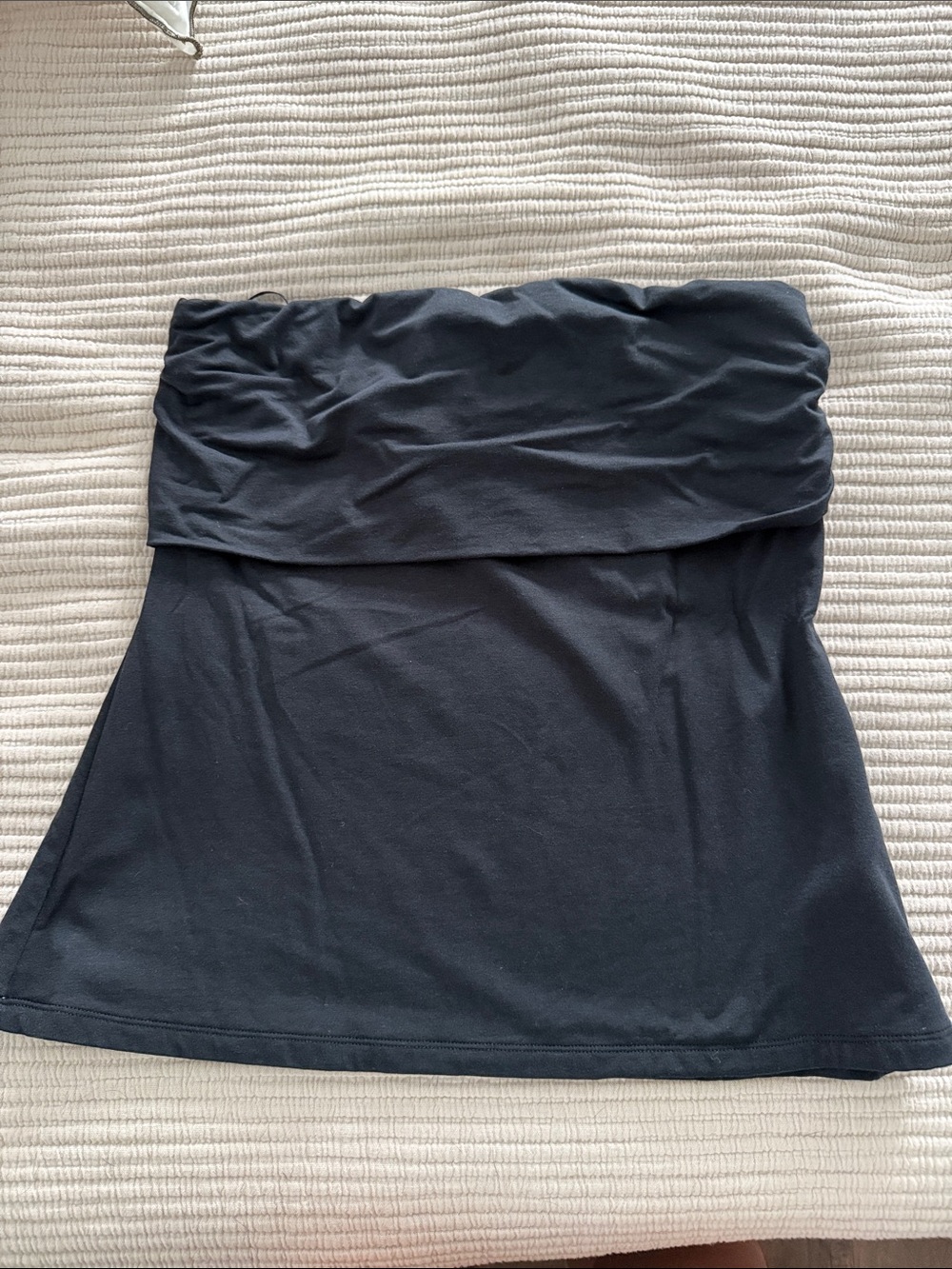 Abercrombie & Fitch Black Strapless Fold-Over Tube Top